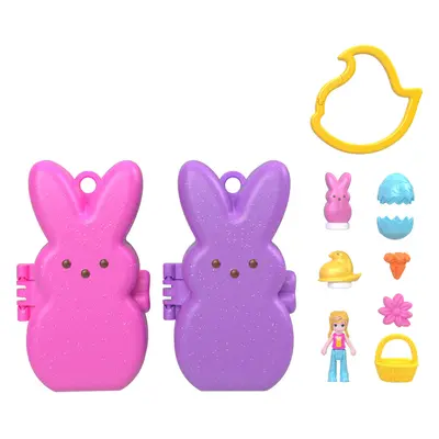 Polly Pocket x Peeps Micro Dolls & Playsets with Themed Accessories & Clip Keychains Travel Toy 