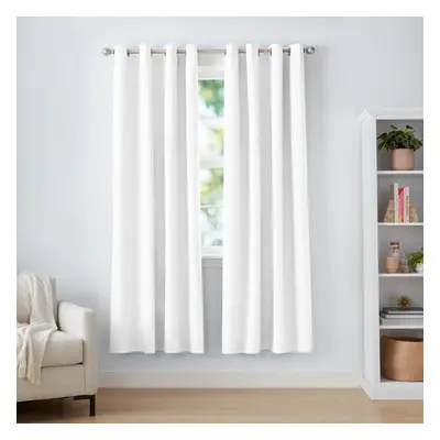 Amazon Basics Room Darkening Inches Long, Blackout Window Curtains Panels with Grommets, for Liv