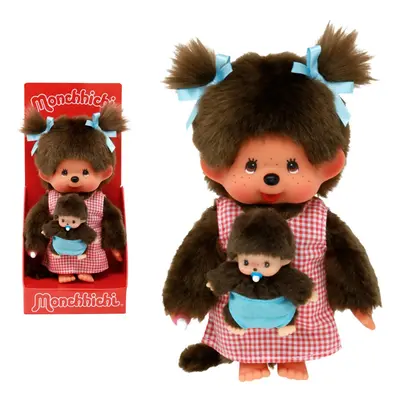 Bandai - Monchhichi SE243921 - Monchhichi Mum & Baby Soft Toy - 80's I