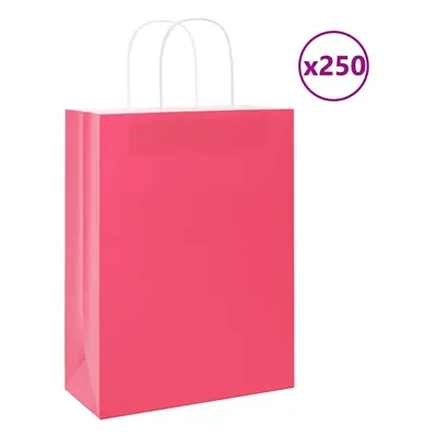 (pink, x x cm) vidaXL Paper Bags pcs with Handles Brown 21x11x36 cm Paper Grocery Bag