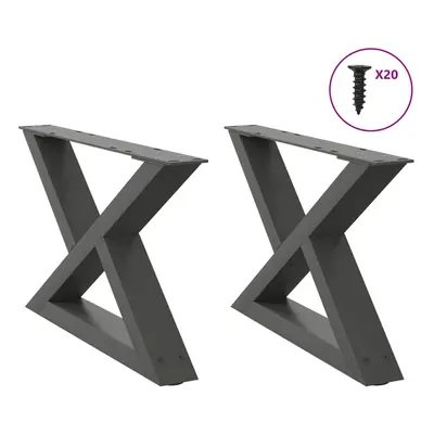 (anthracite, x (30-31.3) cm) vidaXL Coffee Table Legs pcs Black 60x(30-31.3) cm Steel