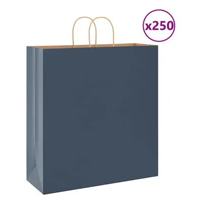 (blue, x x cm) vidaXL Paper Bags pcs with Handles Brown 21x11x36 cm Paper Grocery Bag