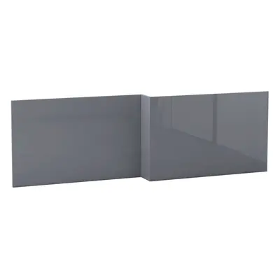 NRG Modern Bathroom Shaped Bath Panels MDF Front Bath Panel 1700mm Gloss Grey