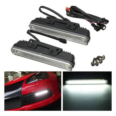 New Universal COB LED DRL Daytime Running Lights Front Driving Fog Lamp Waterproof White 21cm 2P