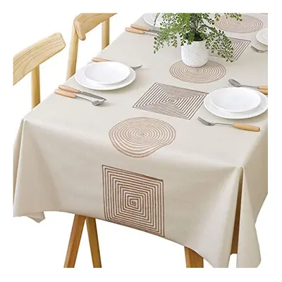 Table Cloth Wipeable Tablecloth PVC Plastic Wipe Clean Waterproof Rectangular Table Cover Protec