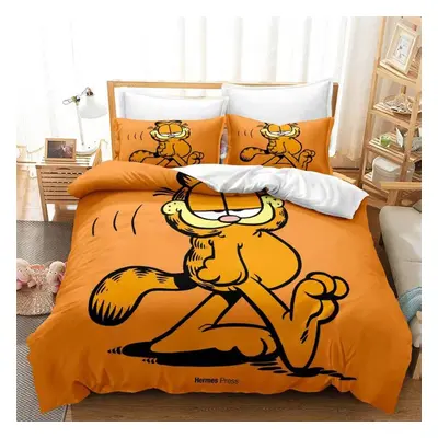 (Style 15, Double(200X200CM/3PCS)) Cute Garfield Bedding Single Double Duvet Cover UK