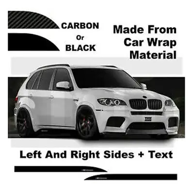 Side Skirt Stickers For BMW X5 X6 MX5 MX6 Performance Black or Carbon Decals