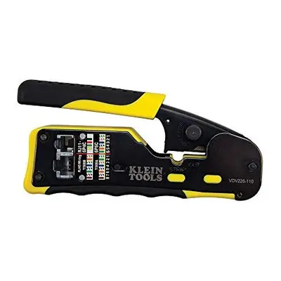 Klein Tools Pass-Thru Modular Wire Crimper, All-in-One Tool Cuts, Strips, Crimps, Fast and Relia