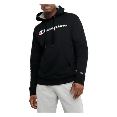 Champion Powerblend Fleece Hoodie Comfortable Men's Sweatshirt Logo (Reg Tall) Black Script 3X-L