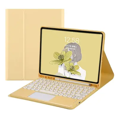 (Yellow) Ipad 10th Generation Keyboard Case With Touchpad Cute Round Key Color Keyboard Ipad 10.