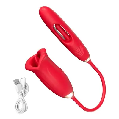 (red, A) Touchhoney Patting Vibrator For Women With Tongue Licking Nipple Oral Sucker Clitoris S