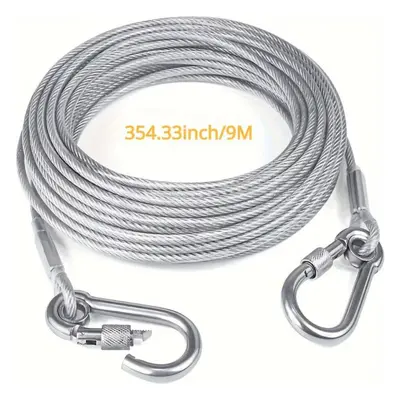 (9M, silver) Durable And Lightweight Dog Leash-stainless Steel Rotatable Buckle-is Very Suitable