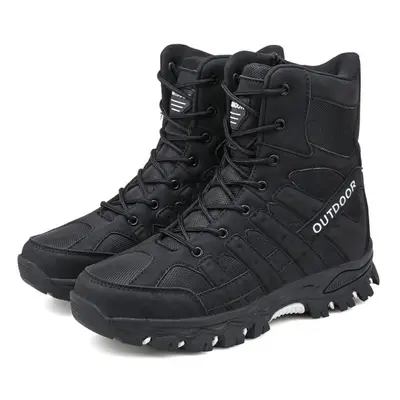 (black, 47) Tuinanle Ankle Boots Men Outdoor Autumn Climbing Shoes Man Boots Winter Thickness Sh