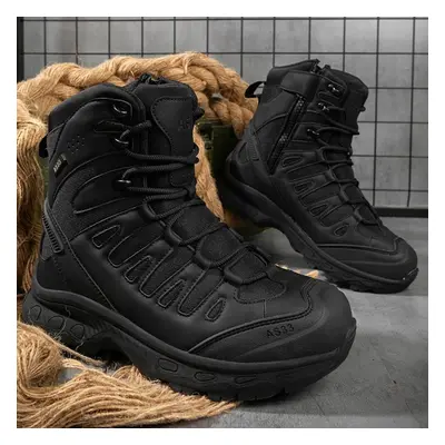 (black, 43) Mctin Men Platform Shoes Casual Zipper Ankle Boots Fall Winter Anti Slip Trainers Tr