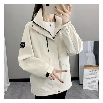 (white, L) Fashionable Loose Spring And Autumn Women&apos;s Coat, The Best-selling Waterproof An