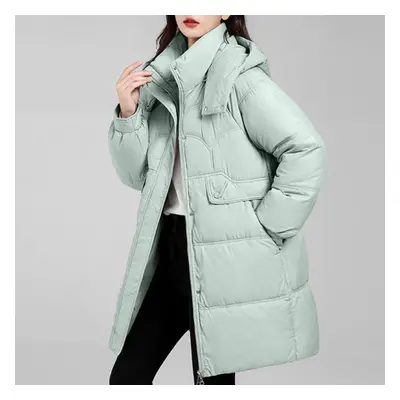 (green, L) Long Coats For Women New Fashion Thick Warm Winter Women&apos;s Parkas Hooded Korean 