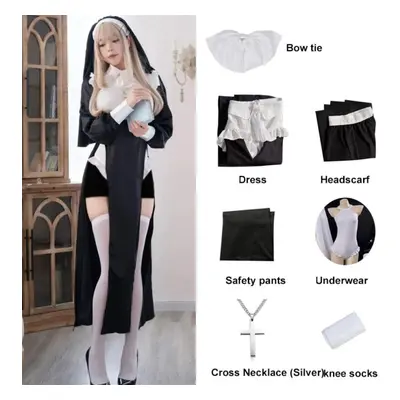 (as the picture, M) Cosplay Chowbie Uniform Black Anime Sexy Dress Cos Photographic Clothing Lar