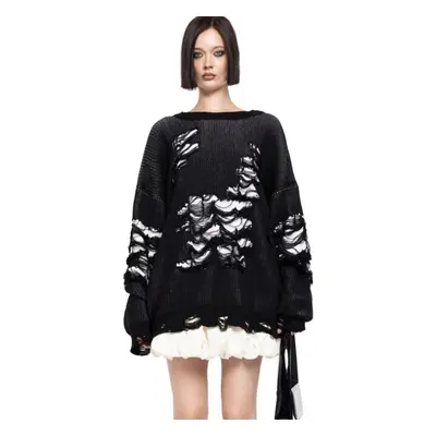 (black, L) Women&apos;s Fashion Personality Loose Jumper Casual Loose Slouchy Sense Of Colour Bl