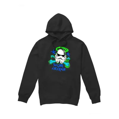 (S, Black) Star Wars Mens Stormtrooper Stencil Hoodie