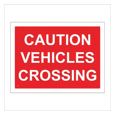 (600 x 450mm - x 18, Dibond / Composite Aluminium) CS082 Caution Vehicles Crossing SIGN traffic 