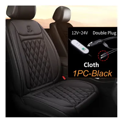 (Black-double plug) Karcle Car Seat Heater Electric Heated Car Heating Cushion Winter Seat