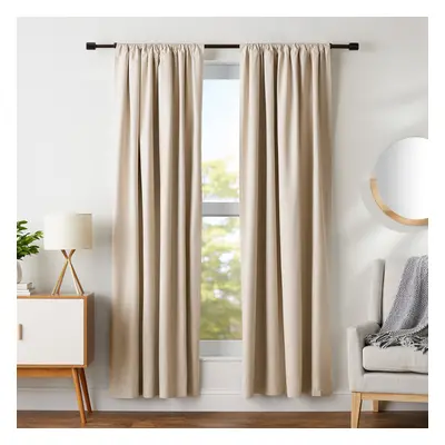 Amazon Basics Room Darkening Blackout Window Curtain with Rod Pocket and Tie Back, x Inches, Gre