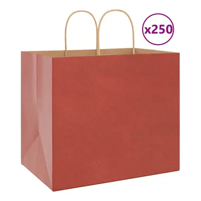 (red, x x cm) vidaXL Paper Bags pcs with Handles Brown 21x11x36 cm Paper Grocery Bag