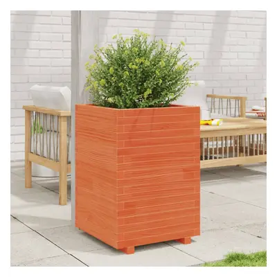 vidaXL Garden Planter Outdoor Flower Pot Planter Pot Wax Brown Solid Wood Pine