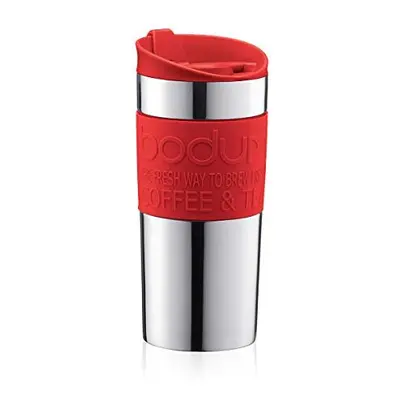 11068-294 Vacuum Plastic Travel Mug, 0.35 - Small, Red