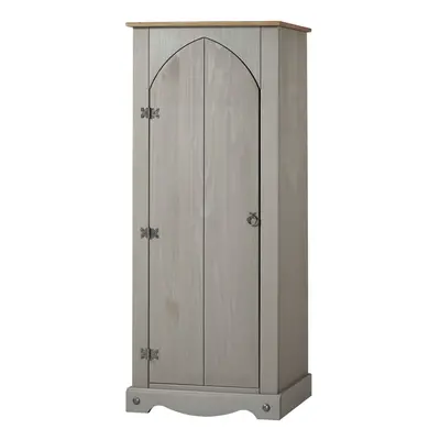 Corona Grey Storage Cupboard Solid Pine Door Wooden Mexican Cabinet Shelving