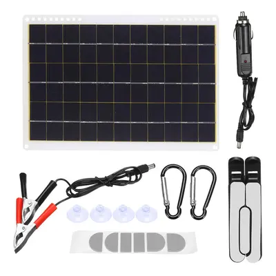 20W 18V USB Solar Panel Kit Portable Boat RV Car Caravan Outdoor Camping Charger