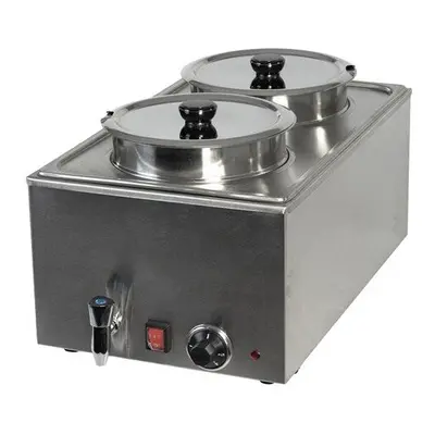 Quattro Twin Pot Round Bain Marie With Drain Tap