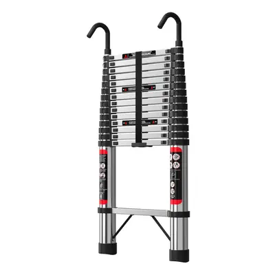 Telescopic Ladders 4.4m Telescoping Ladder with Hooks Multi-Purpose Extension Ladder for Househo