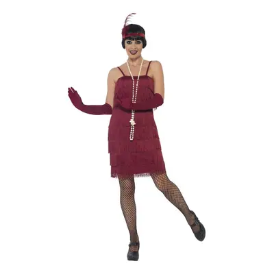 (S, Red) Smiffys Womens/Ladies Flapper Costume Set