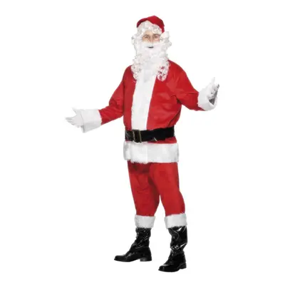 (M, Red/White) Smiffys Mens Deluxe Santa Claus Christmas Costume