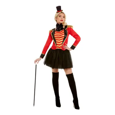 (XS, Red/Black) Smiffys Womens/Ladies Deluxe Ringmaster Costume Set