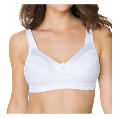 Fruit of the Loom Women's Seamed Soft Cup Wirefree Cotton Bra with Satin Trim White 38C