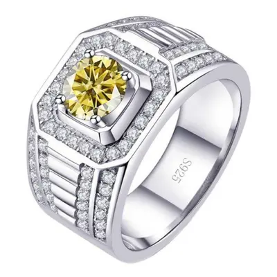 (yellow, 7) Bagueringen Carat D Color Real Moissanite Diamond Rings Sterling Silver Jewelry Fash