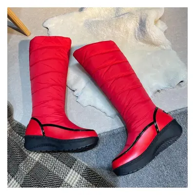 (red, 36) 85/women&apos;s Snow Boots Winter New Thick Sole Anti Slip Warm Cotton Boots Long Flee