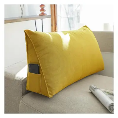 (yellow, 90*35*20cm) Large Backrest Living Room Bedside Rectangular Backrest Cushion Queen Pillo