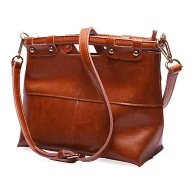 (brown, 21cm*11cm*25cm) Women&apos;s Original Ecological Cowhide Leather Women&apos;s Bag Rivet 