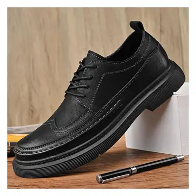 (black, 40) Men&apos;s Leather Shoes Derbies Casual Driving Shoes