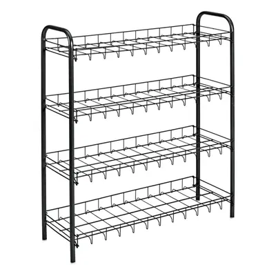 Metaltex 4-Tier Shoe Rack Shoe Shelf Black Storage Organiser Storage Stand Unit