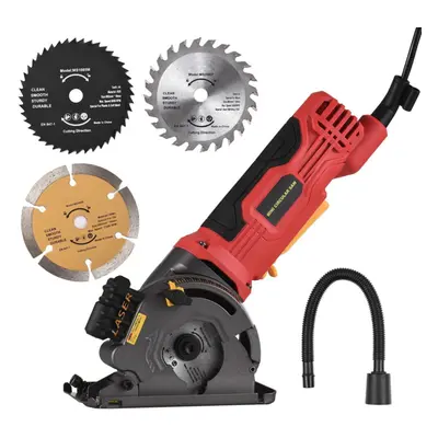 (AU Plug, Red) 580W 3700RPM Mini Circular Saw Corded 4.8 Amp Electric Compact Circular Saw with 