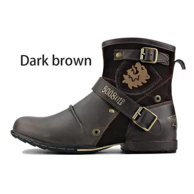 (brown, 41) Fashion Men Outdoor Ankle Boots Vintage Booties Breathable Male Motorcycle Boots Fas