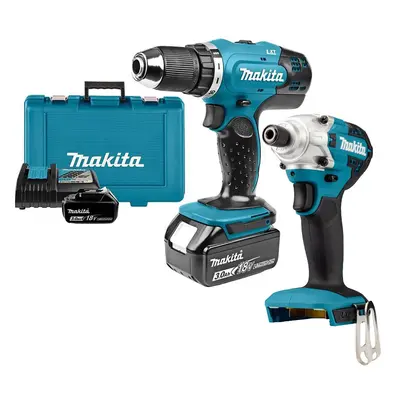 Makita 18v LXT Twin Pack - Cordless Drill + Impact Driver 2x 3.0ah Battery