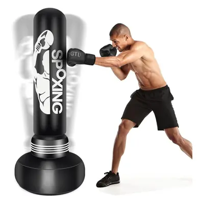 (Heavy Punching Bags for Adults) Stand Alone Boxing Punching Bag with Stand for Men Training MMA