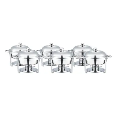 Crenex 6pack 5.3QT/5L Round Chafing Dish Buffet Server Stainless Steel