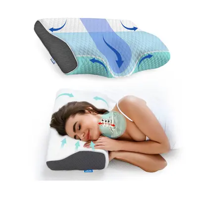 Derila Cervical Ergonomic Neck Support Pillow for Pain Relief - Contou