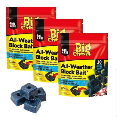 THE BIG CHEESE ALL WEATHER BLOCKS POISON BLOCK BAIT RAT MOUSE MICE RODENT